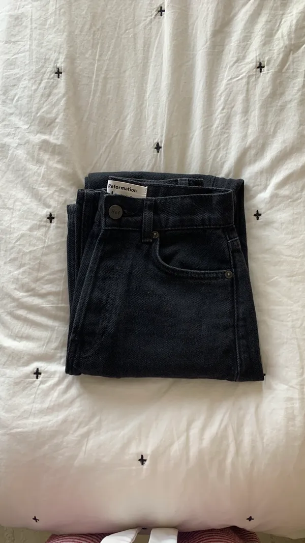 Reformation Black Cynthia High Rise Straight Jeans 23 NWT - Image 5