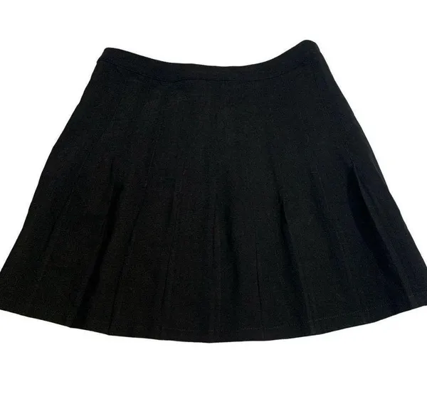 Katie Pleated Tennis Mini Skirt Size M Medium Black Staple - Image 2