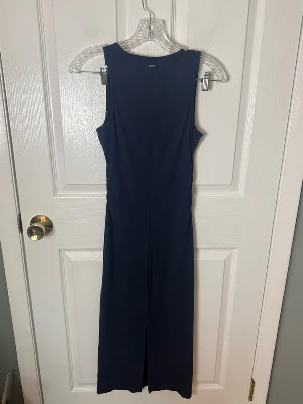Vuori Pose Scoop Neck Midi Dress in Blue Coast XS - Image 3