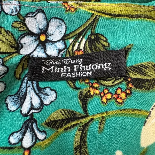 Minh Phuong Teal Floral Print Sweetheart Neckline Half Sleeve Maxi Dress - Image 7