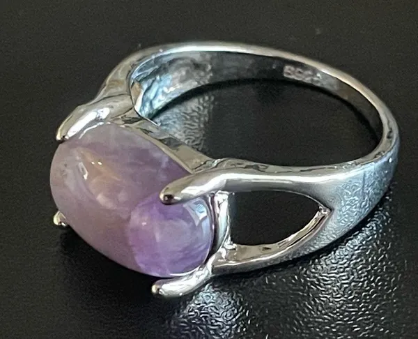 Purple amethyst S925 silver ring size 8 - Image 4