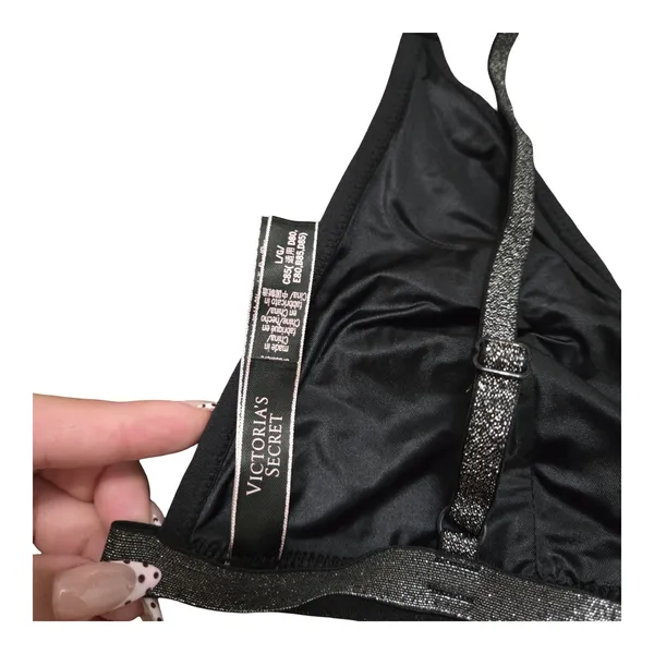 Victoria's Secret Silver Sequin Star & Moon Bralette Size: L - Image 5