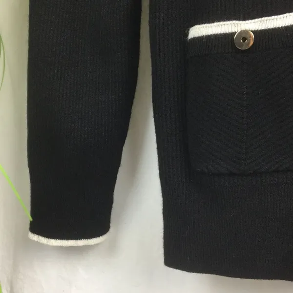 Black Snap Ribbed Long Sleeve Cardigan Sweater by White House Black Market S - Image 7