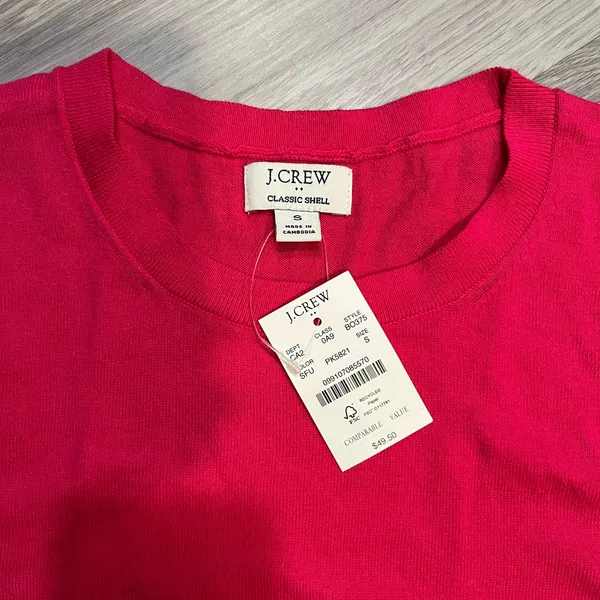 100% cotton J. Crew Vibrant Pink‎ Tank Top - Image 3