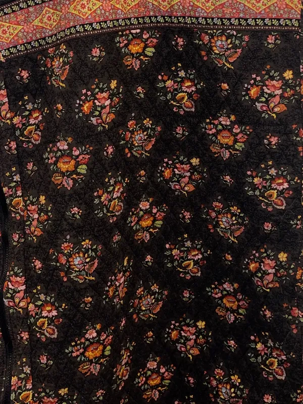 Vera Bradley Garment Black Bag with Colorful Floral & Plaid Pattern - Image 6