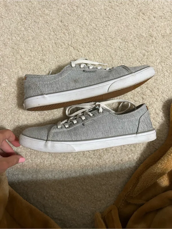Vans Gray Lace-Up Sneakers with Lime Green Insole - Image 4