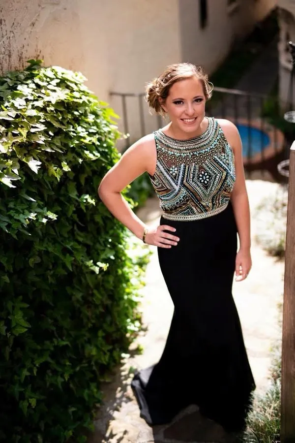 Beaded Formal / Prom Dress Black Size 10 - Image 5
