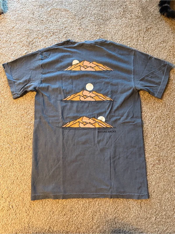 NEW Nature Backs Ascend T-Shirt in Denim - Image 4