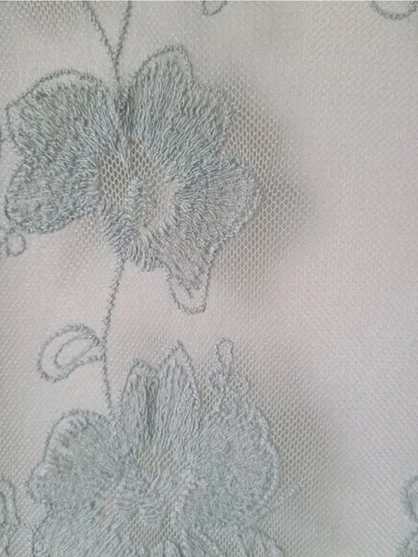 POL Sage Green Floral Lace Embroidered Maxi Kimono Duster Size S/M - Image 4