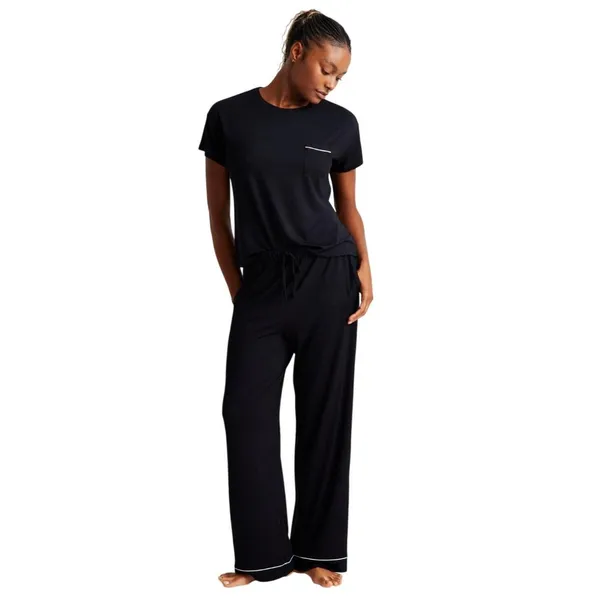 NEW State Of Day Womens Fluid Knit Pajama Shirt Top 100189787MS Deep Black XS - Image 5