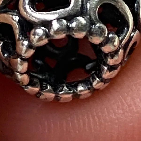 Authentic Pandora 925 Silver Openwork Hearts Bead Charm Jewelry Making - Image 5