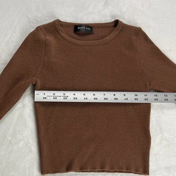 White Fox Brown Ribbed Long Sleeve - Image 4