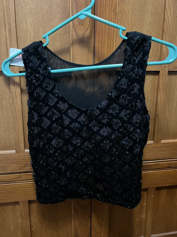 Black sequins sleeveless top - Image 2
