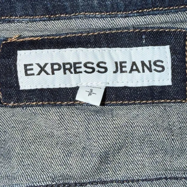 Express Jeans Womens Dark Wash Denim Trucker Vest Small Indigo Stretch Cotton - Image 5