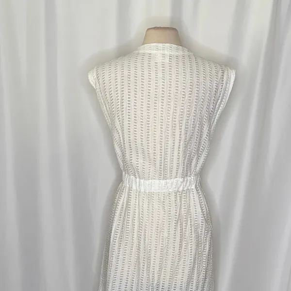 Anthropologie LILKA Eyelet White Cloud Swim Cover Up Maxi Dress Duster Medium - Image 11