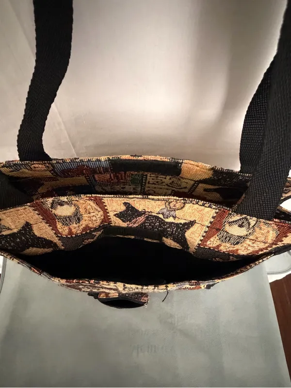 Vintage Dog Tapestry Tote Bag Matching Coin Purse Set Faithful Companion(F313) - Image 6