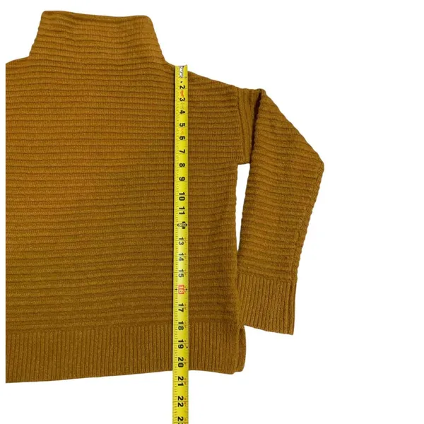Madewell Belmont Mockneck Sweater Womens XXS Golden Harvest Ribbed Fall Knit - Image 6