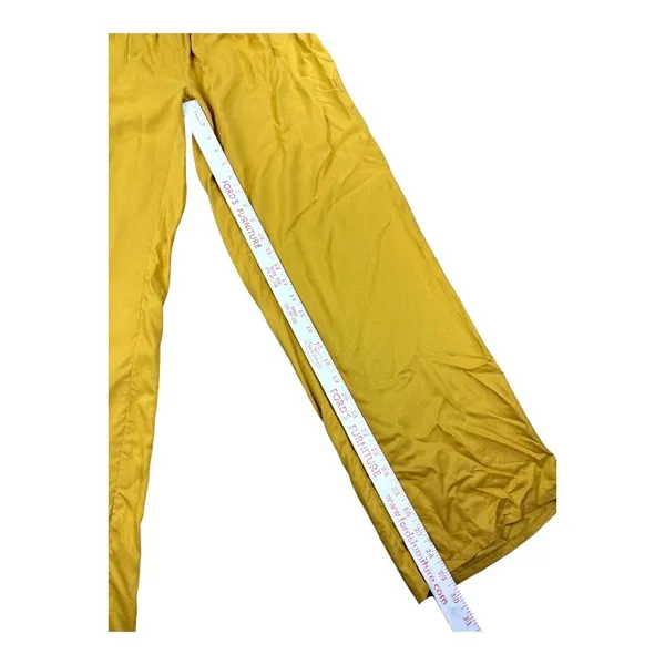 Miss Universe 06 Zuleyka Rivera Mustard Yellow Wide Leg Smocked Waist Pants Lrge - Image 6