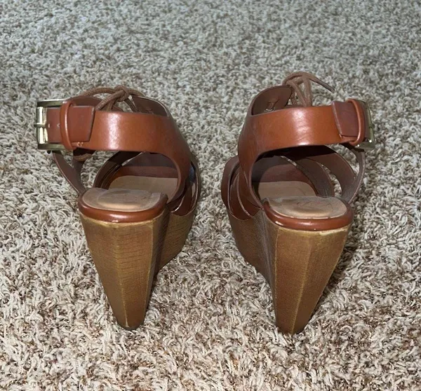 Brown Platform Wedges Size 7 - Image 7