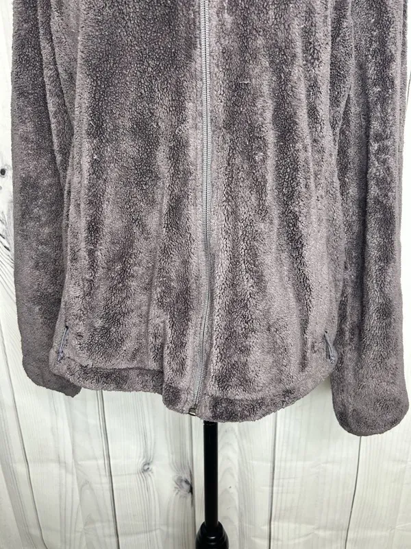 The North Face Jacket Women Sz M Purple Fleece Full Zip Osito Fuzzy Pile Logo - Image 3