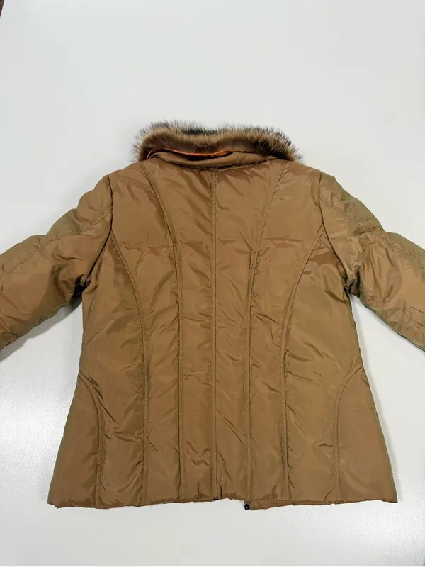 MICHAEL Michael Kors Quilted Puffer Jacket with Faux-Fur Collar in Camel/Tan - Image 10