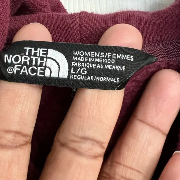 The North Face Women's Burgundy Logo Hoodie - Size Large - Image 5