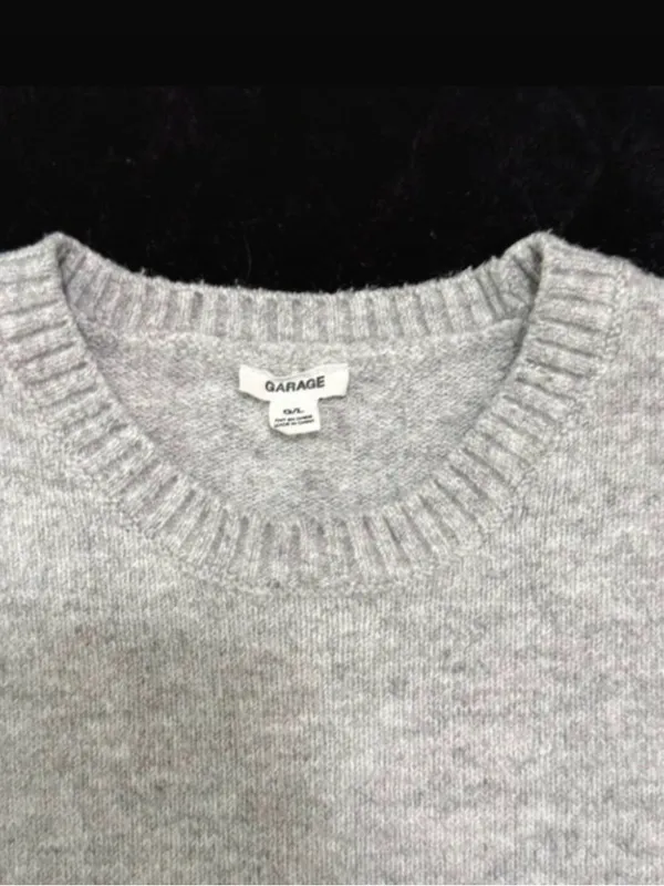 Garage Light Gray Crewneck Women's Sweater - Image 4