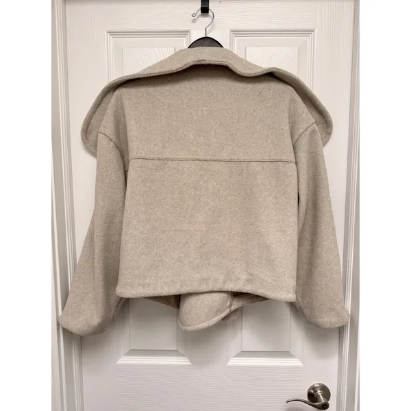 Free People Mina Coat Oatmeal Heather Oversized Shawl Collar Jacket Small - Image 3