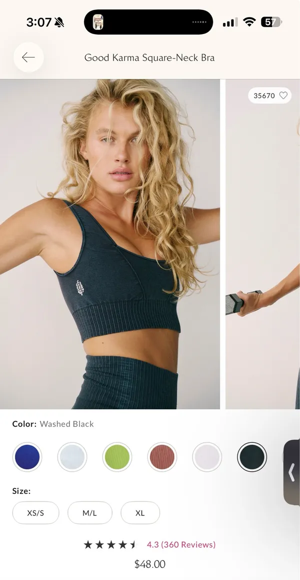 Free People Good Karma Square Neck Bra - Image 3