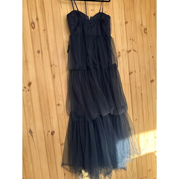 NWT Lulus Unforgettable Poise Navy Blue Tulle Bustier Tiered Maxi Dress Gala XL - Image 6