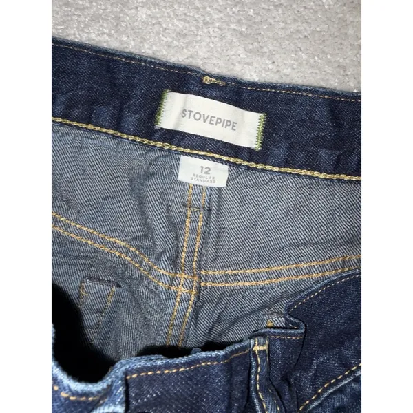 AE 77 American Eagle Dark Wash Stovepipe Women's Jeans Size 12 Reg - Image 6