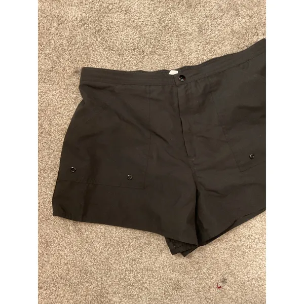 Maxine of Hollywood Black Solid Woven Boardshort Swim Bottom, 12 - Image 4