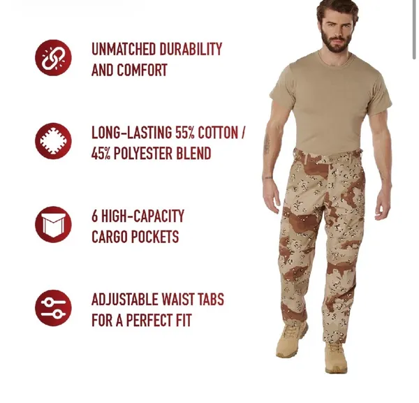 American Vintage Vintage Desert Camo Military BDU Cargo Pants - Image 5