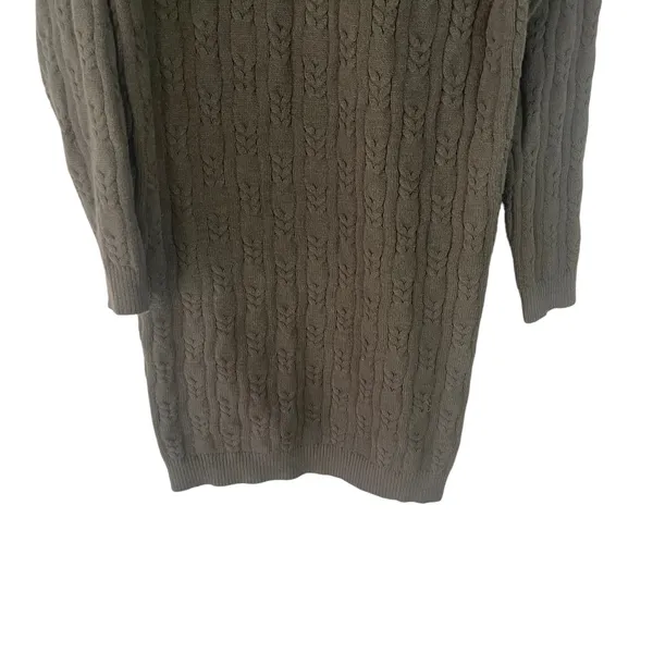 Mystree Women's Size‎ Medium Grey Green Hooded Sweater Dress - Image 3