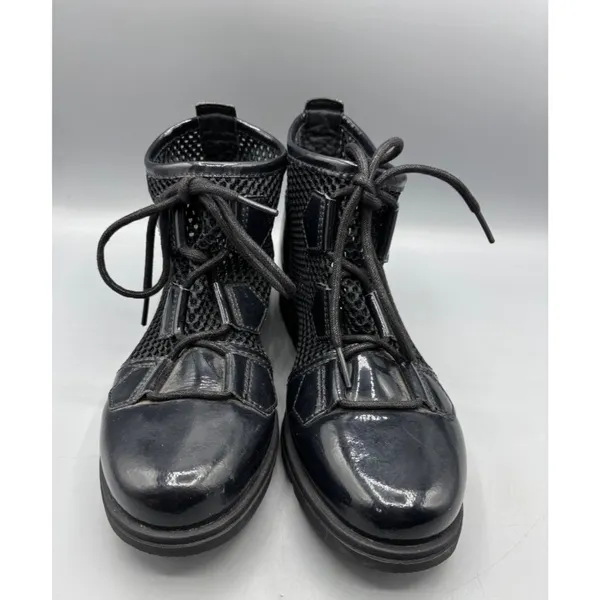 Sorel Womens Boots 7 Major Lace‎ Mesh Black Ankle Patent Leather - Image 2