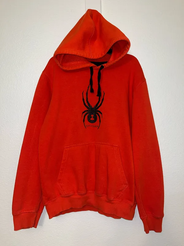 Spyder Red Graphic Hoodie Size M Pullover Sweatshirt - Image 2