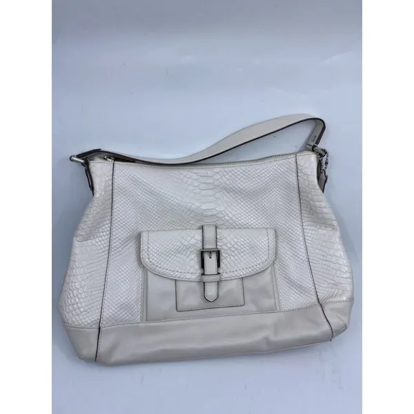 COACH Large White Leather Tote Bag - Image 2