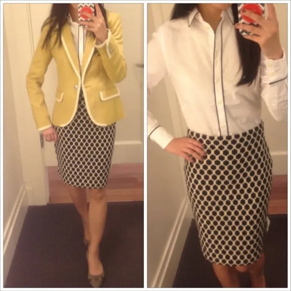 Banana Republic Mustard Yellow Tipped Academy Blazer Crest Button Size 2 - Image 8