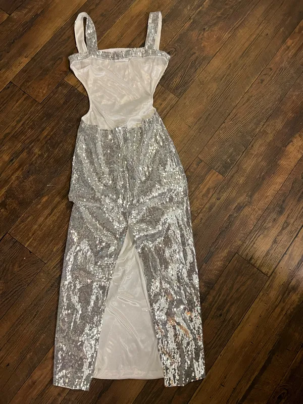 Silver Sequin Dress lavish ivy - Image 4
