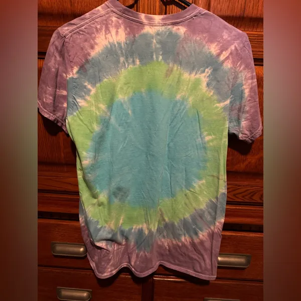 Tie-Dye Graphic Tee - Pastel Blue, Green & Purple - Image 4