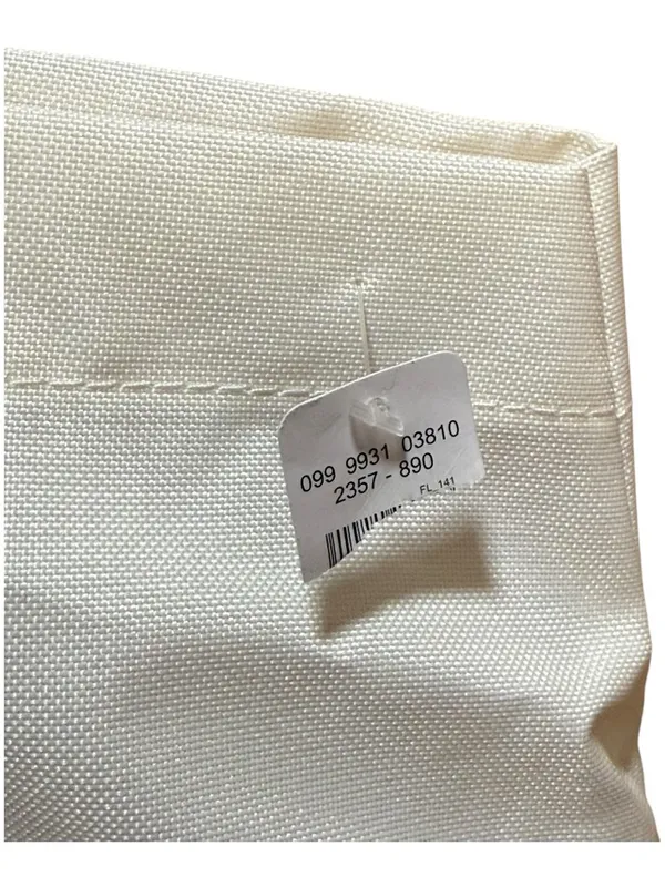 Aerie #AerieREAL Large Canvas Tote Bag Polka Dot Bottom Cream Navy NWT - Image 4