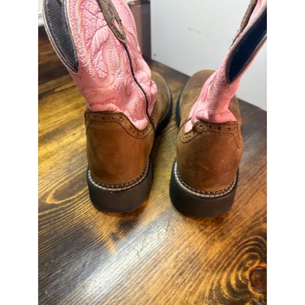 Justin Brown And Pink Boots Size‎ 8 - Image 7