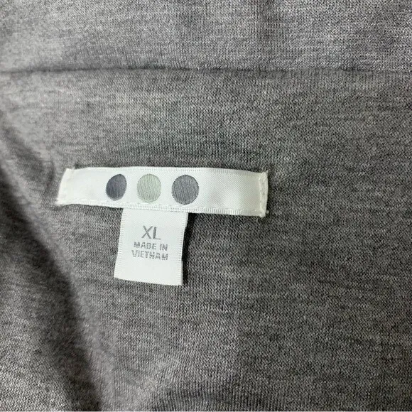 Three Dots Gray Full Zip Puffer Jacket Heather Pavement XL‎ Lightweight Quilted - Image 5