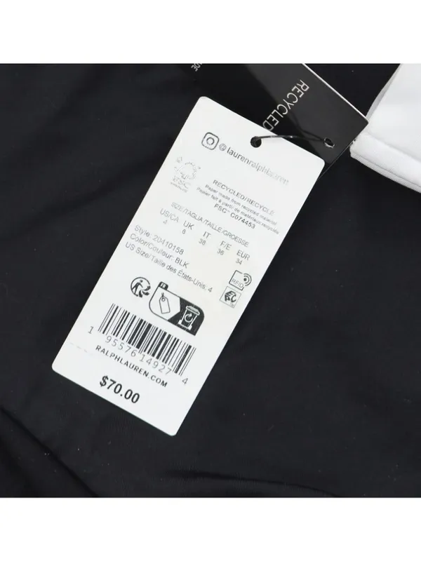 NWT Lauren Ralph Lauren Womens Banded High-Waist Swimsuit Bikini Bottoms Black 4 - Image 7