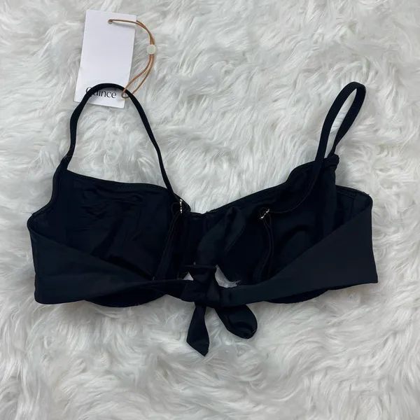 Quince Italian Demi Bikini Top Black Size Medium - Image 5