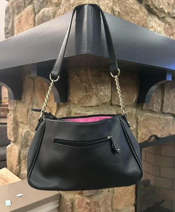 Nicole by Nicole Miller black and Gold Chain Shoulder Bag—Nice Clean Purse - Image 2