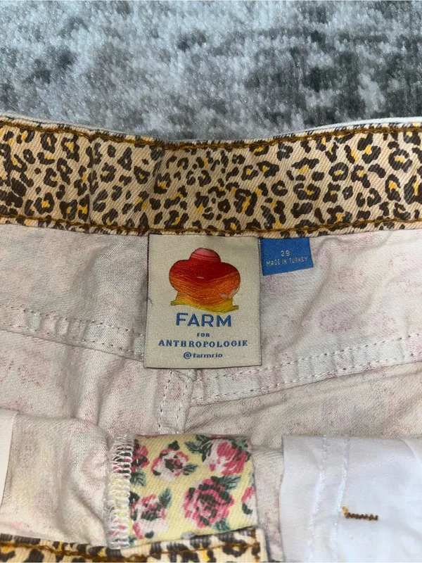 Farm Rio Ultra High-Rise Patchwork Denim Shorts - Image 3