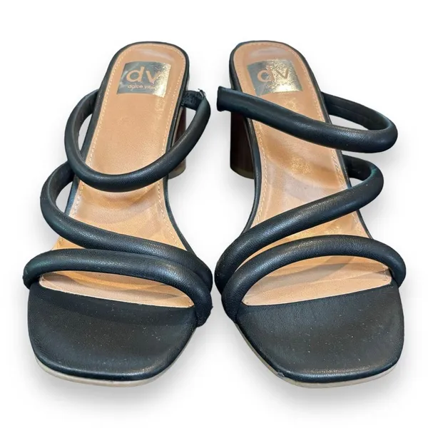 DV Dolce Vita Myla Women's Sz 8.5 Round Block Heel‎ Sandal Black - Image 2