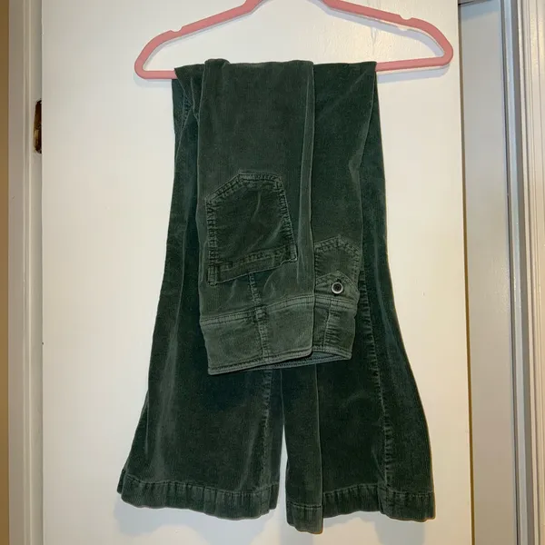 Pilcro and the Letterpress Green Corduroy Bootcut Trousers - Image 5