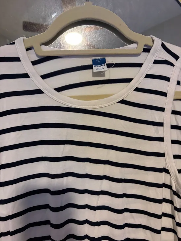 Flowy Stripped Black & White Tank - Image 3